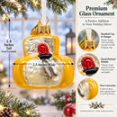 Gourmet Cheese Wheel Glass Christmas Ornament