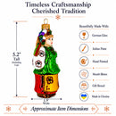 Ukrainian Woman in Traditional Folk Dress Glass Christmas Ornament