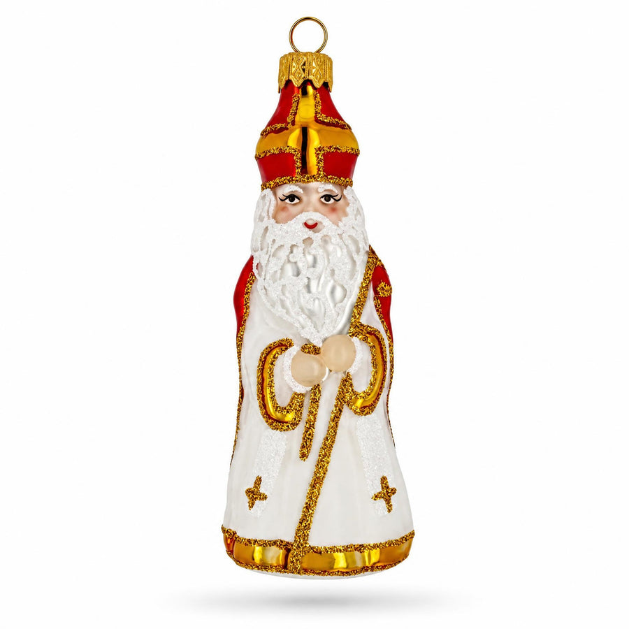 St. Nicholas Santa Glass Christmas Ornament Figurine