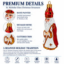 St. Nicholas Santa Glass Christmas Ornament Figurine