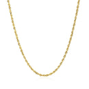 2.0mm 10k Yellow Gold Solid Diamond Cut Rope Chain