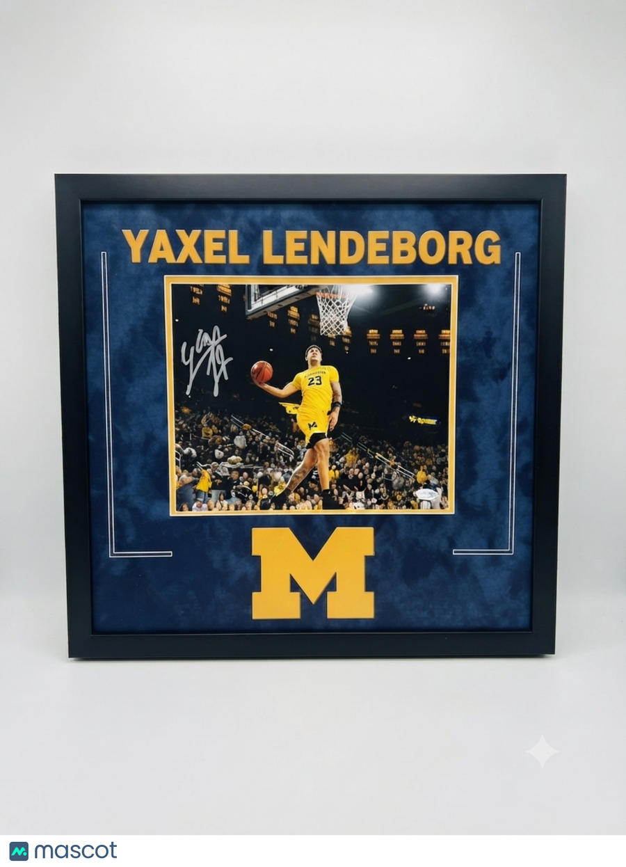 Yaxel Lendeborg Michigan Wolverines Signed 11x14 Custom Framed Photo JSA