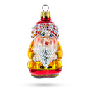 Elf with Red Cap and Gold Jacket Glass Christmas Ornament