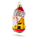 Elf with Red Cap and Gold Jacket Glass Christmas Ornament