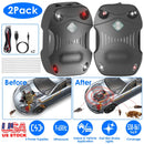 2 Pack Under Hood Ultrasonic Rodent Repeller Rodent Control Deterrent Chaser Blocker for Vehicle Indoor with Strobe Light 3 Power Supplies