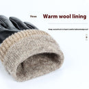 Men's Fleece-lined Windproof Sheepskin Gloves