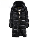 Mens Hooded Black And Gold Goose Down Jacket