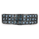 0.40 Carat Genuine Blue Diamond .925 Sterling Silver Ring