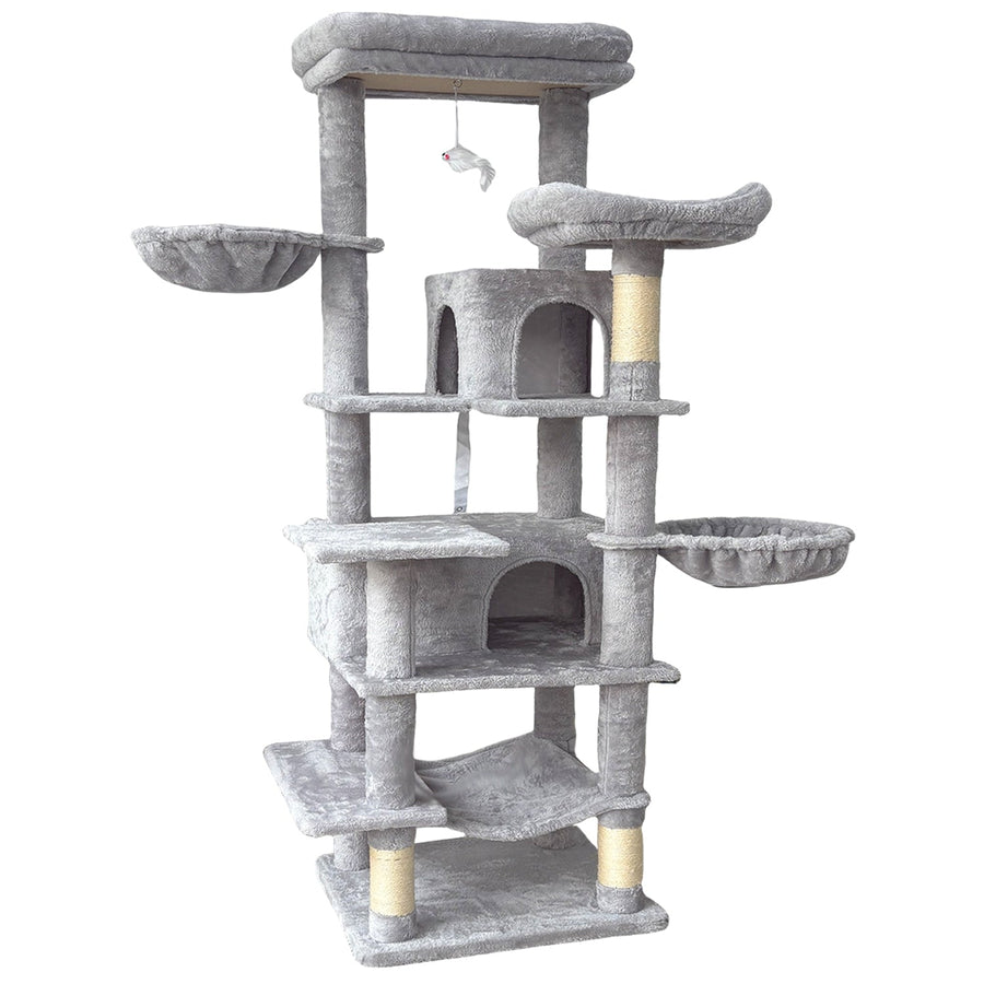68-Inch Multi-Level Cat Tree with Hammocks & Scratching Posts