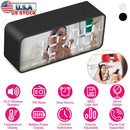 Mirror Digital Alarm Clock LED V5.0 Wireless Speaker Clock with FM Radio Temperature Display MMC Card Slot
