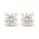 0.23 Carat Genuine White Diamond 10K Yellow Gold Earrings