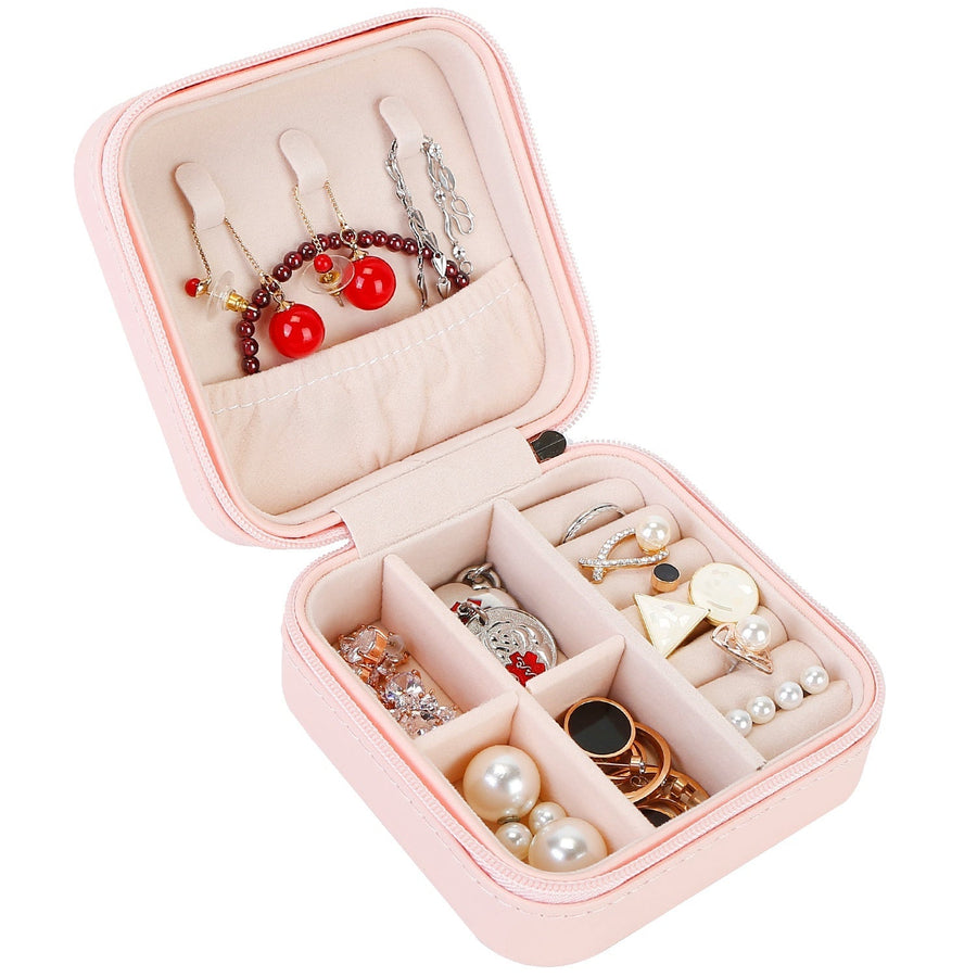 Mini Jewelry Storage Box Portable Ring Earring Necklace Storage Travel Case PU Leather Jewelry Organizer Gift