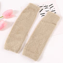 Womens Plush Half-finger Gloves Versatile And Warm
