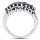 2.70 Carat Genuine Blue Sapphire .925 Sterling Silver Ring