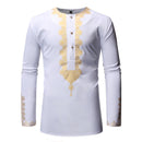 Men's Casual Long Sleeve Bronzing Polyester Shirt