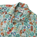 Hawaiian Shirt For Men TIKI Fiesta Print Shirt Camp Collar 100% Cotton
