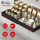 Expandable Pull out Cabinet Organizer Slide out Drawers Roll out Sliding Storage Self Carbon Steel with 12.2-20.5in Extendable Width 17lbs Max Load