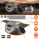 5-8 Person Pop Up Tent Automatic Setup Camping Tent Waterproof InstantÊSetup Tent with 4 Tent Poles 2 Mosquito Net Windows Carrying Bag for Hiking Cli