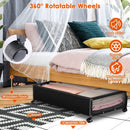 2Pcs Under Bed Storage Containers with 360¡ Rotatable Wheels Visible Dustproof Cover Under Bed Drawer with Clear Window Bedroom Storage Organizer