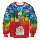 Ugly Christmas Sweater, Santa Elf Print, Pullover