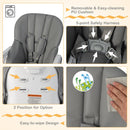 Convertible Infant Dining Chair with 5 Backrest and 3 Footrest Positions