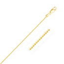 14k Yellow Gold Diamond-Cut Bead Chain 1.2mm