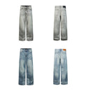 Distressed Washed Denim Jeans For Men And Women