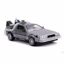 Back to the Future Part II die-cast 1:24 scale "Hollywood Rides" light-up DeLorean Time Machine