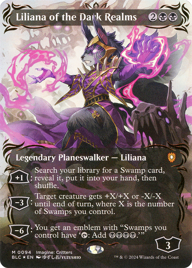 Liliana of the Dark Realms (BLC-094) - Bloomburrow Commander (Borderless) Foil