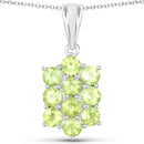 6.80 Carat Genuine Peridot .925 Sterling Silver 3 Piece Jewelry Set (Ring, Earrings, and Pendant w/ Chain)