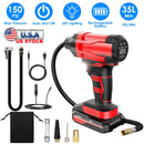 150PSI Cordless Car Tire Pump Rechargeable Tire Inflator 12V Portable Electric Air Compressor with LED Light for Car Bike Motorcycle Ball