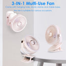 Portable Quiet Clip On Fan With 5 Speeds 3 Brightness 720¡ Fully Adjustable Angle Type-C Rechargeable Clip Desk Wall Mounted Fan For Camping Office Ho