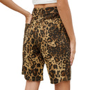 Summer New Washed Casual Retro Leopard-Print Slimming Denim Shorts