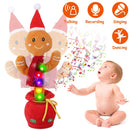 Kid Electric Dance Toy Christmas Elk Snowman Senior Penguin Plush Toy Interactive Sing Song Whirling Mimicking Recording Light up Toy