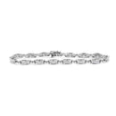 14K White Gold 1.00 Cttw Princess-Cut Diamond Link Bracelet (I-J Color, I1-I2 Clarity) - Size 7.25