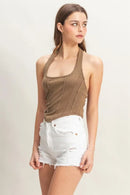 HYFVE Mineral Wash Halter Neck Everyday Top