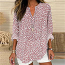 Independence Day Floral Long Sleeve V-Neck T-shirt
