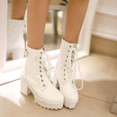 Women's Chunky Heel PU Martin Boots