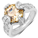 11.40 Carat Genuine Citrine .925 Sterling Silver Ring, Pendant and Earrings Set