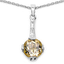 11.40 Carat Genuine Citrine .925 Sterling Silver Ring, Pendant and Earrings Set