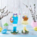 Enchanted Meadow Bunnies Hand-Painted Resin Centerpiece Figurine Set 12 Inches