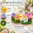 Set of 2 Easter Bunny and Chick Figurine Set - 5" Spring Egg Holder Decor