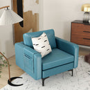 Modern Accent Armchair with Side Storage Pocket