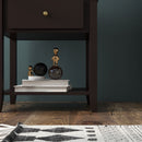 Nightstand with Drawer and Storage Shelf for Bedroom Living Room-Espresso