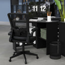 Ergonomic Desk Chair with Lumbar Support and Flip up Armrest-Black