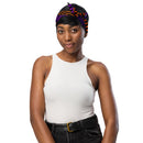 Orange and Purple Spooky Stripes Rave Bandana
