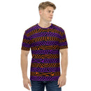 Orange and Purple Spooky Stripes Unisex T-Shirt