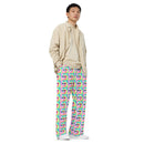 Pastel Tie-Dye Cat All Over Print Unisex Wide-Leg Pajama Pants with Pockets