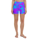Purple and Blue Paint Splatter Rave Ready Yoga Shorts w/ Inside Pocket