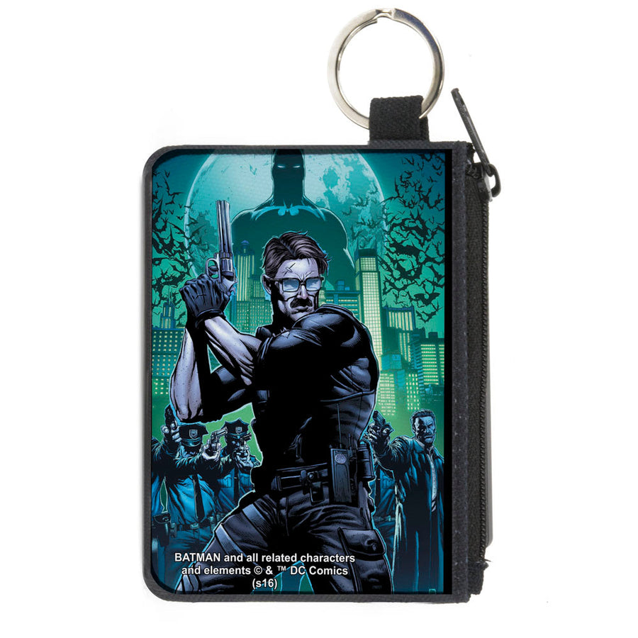 Canvas Zipper Wallet - MINI X-SMALL - The New 52 Detective Comics Issue #25 James Gordon Cover Pose Blues Greens